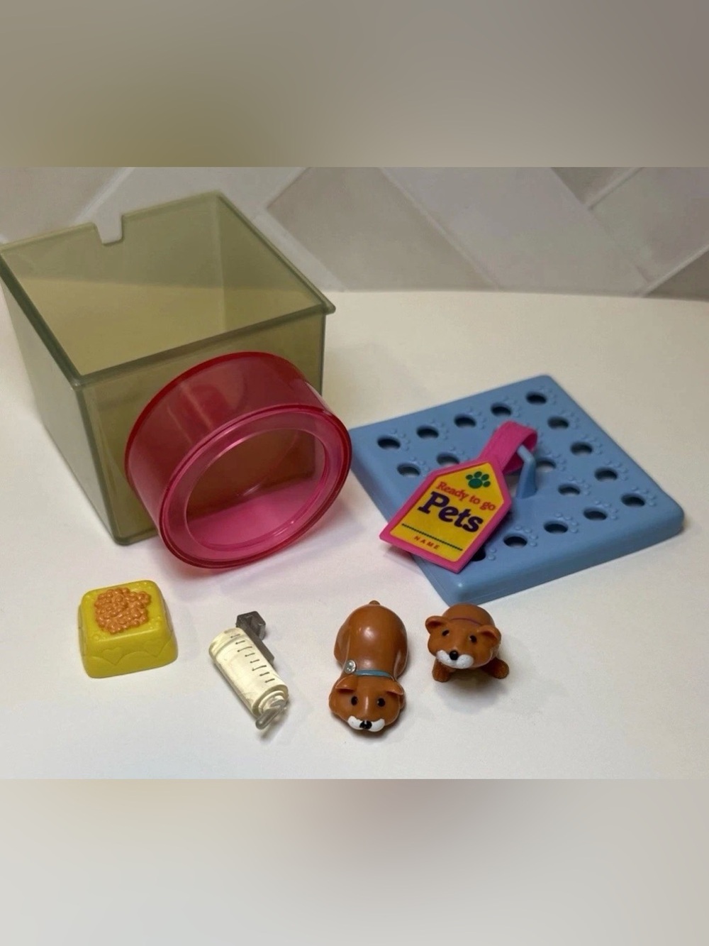Vintage 1992 Kenner Littlest Pet Shop Hurrying
Hamsters Ready To Go Set